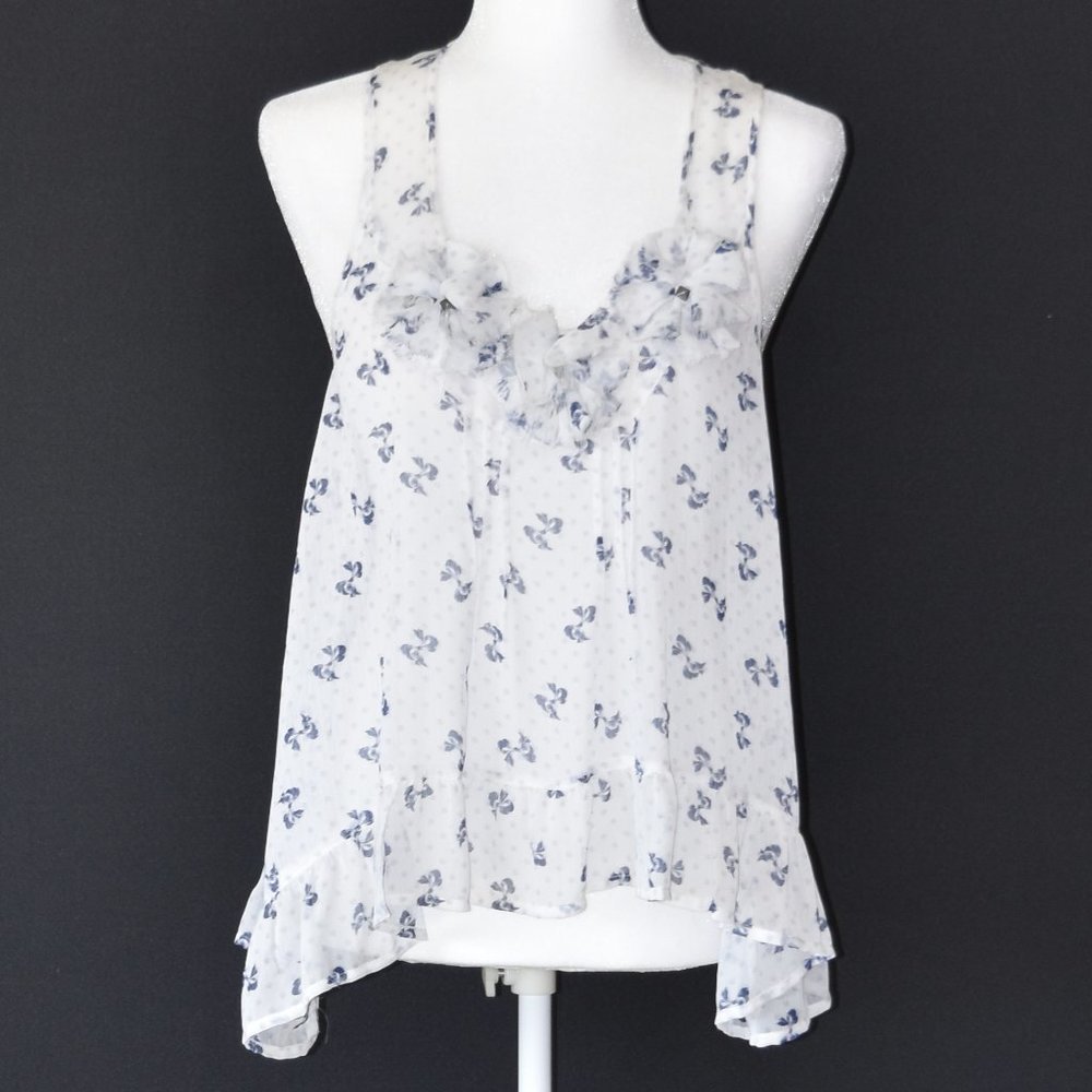 Rue21 Bow Print Flowy Tank Top Sz S